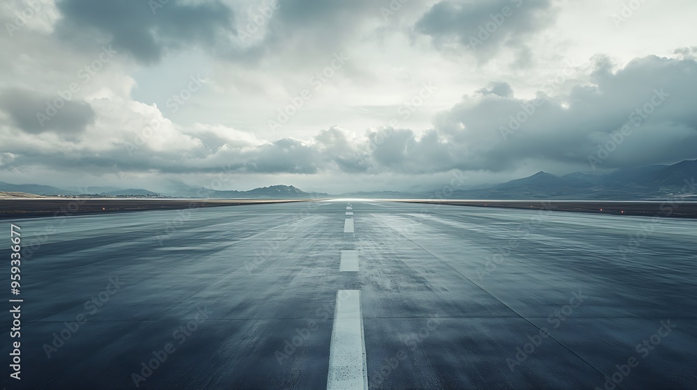 Poster empty runway : Generative AI