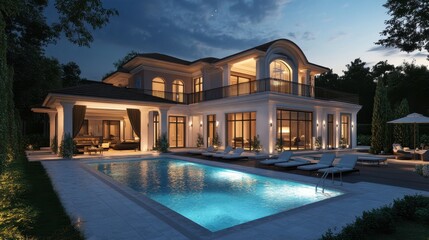 Fototapeta premium Luxury Villa with Swimming