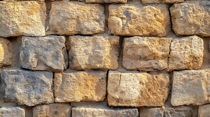Obraz premium Processed collage of old ancient sand block wall texture in daylight Background for banner backdrop or texture for 3D mapping : Generative AI
