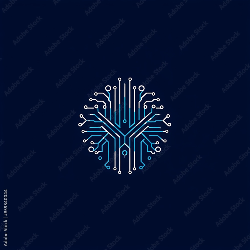 Poster Abstract Brain Design with Circuit Board Pattern