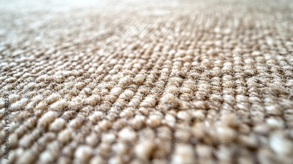 Fototapete close up of monochrome beige or brown carpet texture background from above texture tight weave carpet the light color background of the carpet : Generative AI