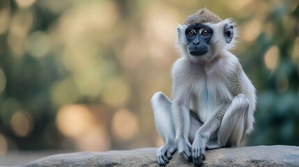 Obraz premium Gray langurs also called Hanuman langurs and Hanuman monkeys are Old World monkeys native to the Indian subcontinent : Generative AI