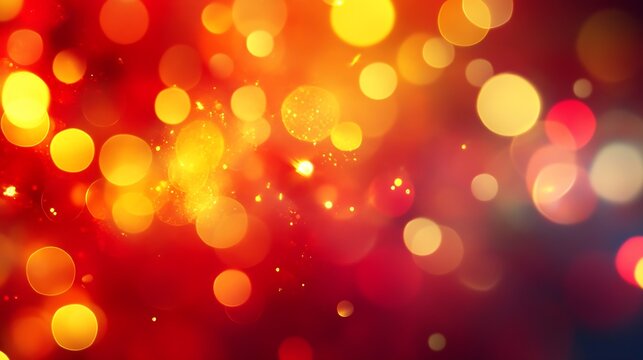 Bright red and yellow lights close up blurred background : Generative AI