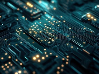 Abstract Representation of High-Speed Data Flow A Visual Exploration of Advanced Binary Data Transfer and Technological Connectivity The image depicts a circuit board, symbolizing the intricate