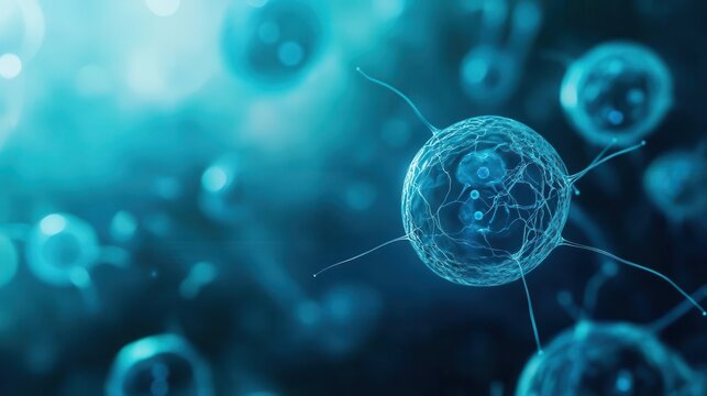 Artistic representation of the first moments of conception, biological creation, early life potential