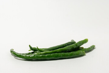 fresh green chili peppers