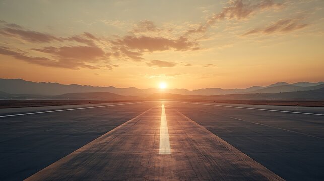 empty runway background with sun light : Generative AI - Powered by Adobe
