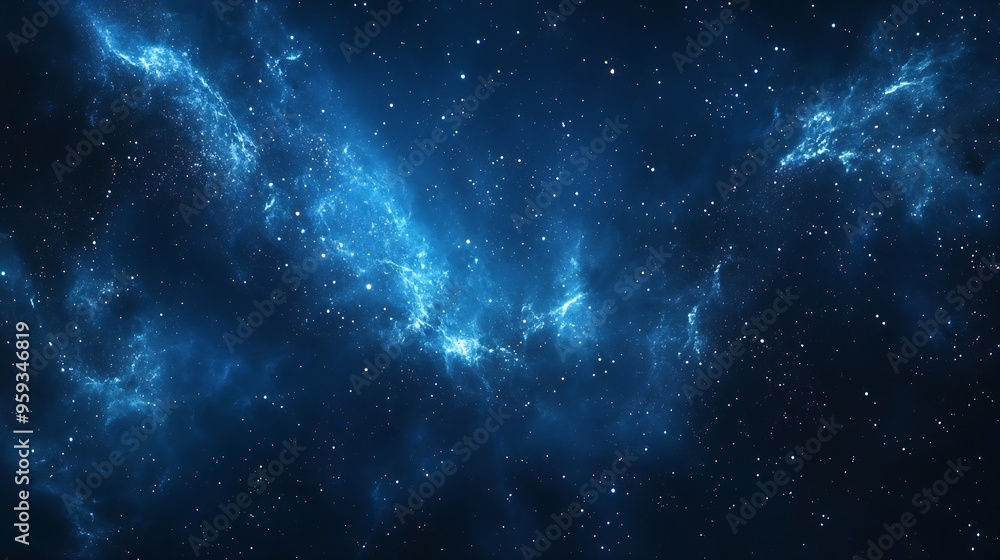 Poster night starry sky with many stars on dark blue twilight sky background in panoramic view : generative