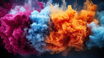 Fototapeta premium Holi Color Explosion Realistic Paint Powder 