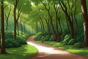 Naklejka premium road in the forest