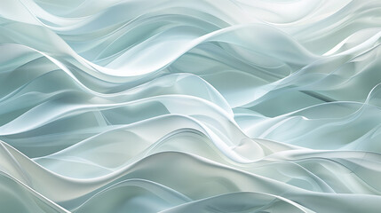 business background 3D abstract design of overlapping frosted glass panels, each with smooth, undulating wave patterns wallpaper 