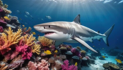 Fototapeta premium shark in the sea.