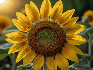 Fototapeta premium beautiful sunflowers in close up shot during a clear day