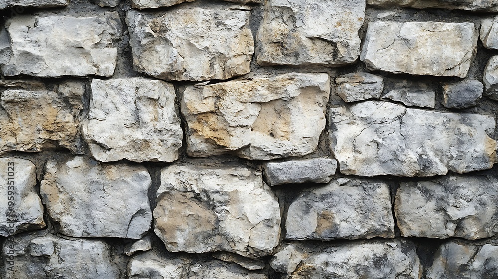 Leinwandbilder old stone wall patterned texture or background : generative ai