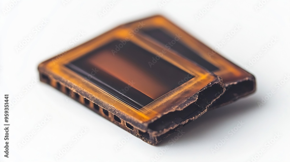 Aufkleber negative slide film frame 35mm slide film isolated on white background with clipping path old plasti