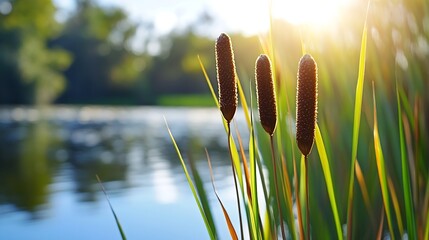 Cattails growing the Florida Everglades in the USA : Generative AI