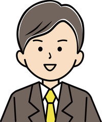 笑顔のスーツ姿の男性