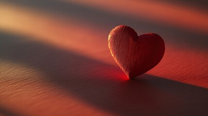 Fototapeta premium Heart shaped shadow as copy space Modern Valentines day concept Creative love idea Minimalistic Mothers day composition : Generative AI