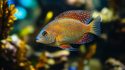 Obraz premium Beautiful fish in the home aquarium tank April32023 Rampur uttar pradesh india : Generative AI