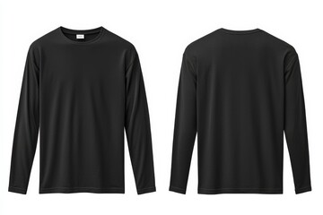 Naklejka premium Black long sleeve tshirt mockup isolated created with Generative AI