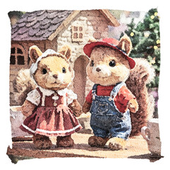 Squirrel Toys A Treehouse Adventure Vintage Squirrel Plush Toys Adorable Squirrel Toys for Playtime Squirrel Toys for Your Child's Imagination Treehouse Adventure Trip to the Forest 