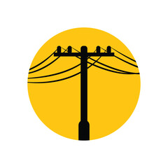 Power Pole Logo Vector Template Icon