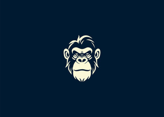 Vector illustration of Ape Head Logo Design