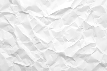 Obraz premium White Crumpled Paper Texture Background, High-Resolution, Flat Lay, Top View