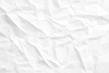 Obraz premium White Crumpled Paper Texture Background, High-Resolution, Flat Lay, Top View
