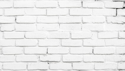 Fototapeta premium White Brick Wall Texture Background, Simple and Clean Design for Modern Projects