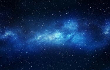 Obraz premium Starry Night Sky with Milky Way Galaxy, Twinkling Stars in Various Sizes and Colors, Ideal for Sci-Fi Designs