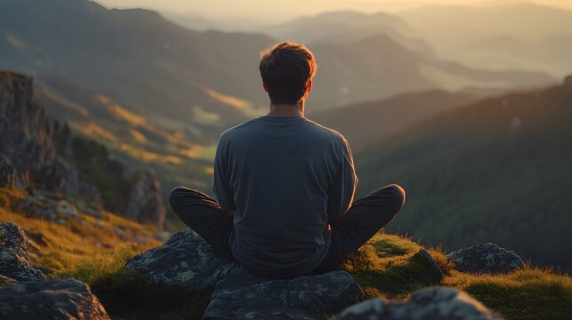 A person practicing mindfulness by focusing on their breath in a calm environment