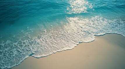 4K Turks and Caicos drone shot top down empty beach : Generative AI