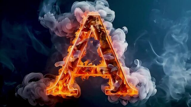 a burning letter  A