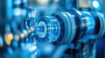 Industrial applications of nanotechnology, nanocoatings on machinery, enhanced durability and efficiency, cutting-edge manufacturing process, sleek and modern design