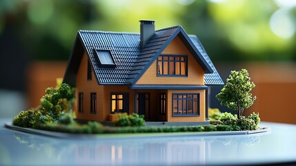 House model with 2023 flipping to 2024 year block real estate Home loan tax investment mortgage financial savings and New Year Resolution concepts Financial business mortgage house : Generative AI