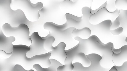 Plain white radial jigsaw puzzle solved abstract texture backdrop : Generative AI