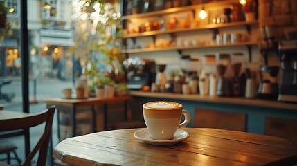 Picture yourself in a cozy cafe savoring a warm latteEnjoy the ambiance and snap a photo to capture the aesthetic vibesPerfect for a weekend treatlooks aesthetic for photo accompanied  : Generative AI