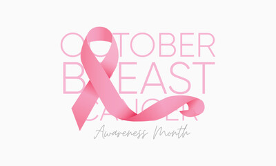 breast cancer awareness ribbon. pink breast cancer realistic ribbon. breast cancer banner