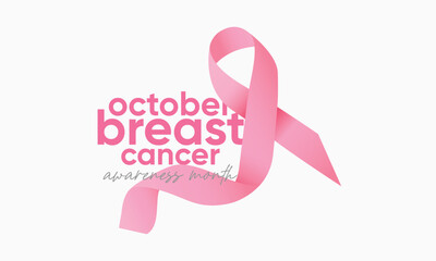 breast cancer vector. october breast cancer month vector. breast cancer realistic pink ribbon