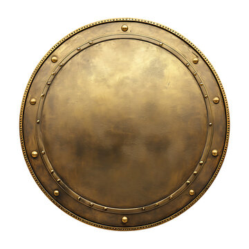 An Ancient Golden Shield with Ornate Details