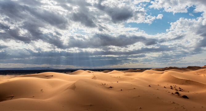 Africa, Erg Chebbi, Morocco. Desert landscape. 