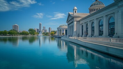 A beautiful shot of Shedd Aquarium in Chicago : Generative AI