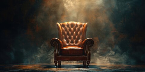 Leather Armchair in a Smoky Setting