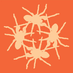 Tarantula-shaped ceramic design with orange color