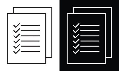 Checklist icon set. Clipboard icon concept in line style. Office document icon set. Vector illustration.