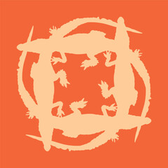 lizard-shaped ceramic design with orange color