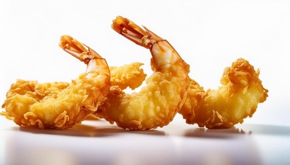 Shrimp tempura with white background isolated