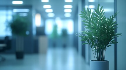 Beautiful blurred background of a light modern office High quality photo : Generative AI