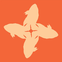 ceramic design in the shape of an ornamental fish with orange color